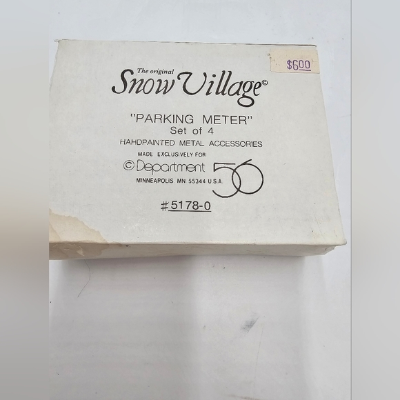 Department 56 Christmas Snow Village Set of 4 Parking Meters New in Box - Picture 2 of 2